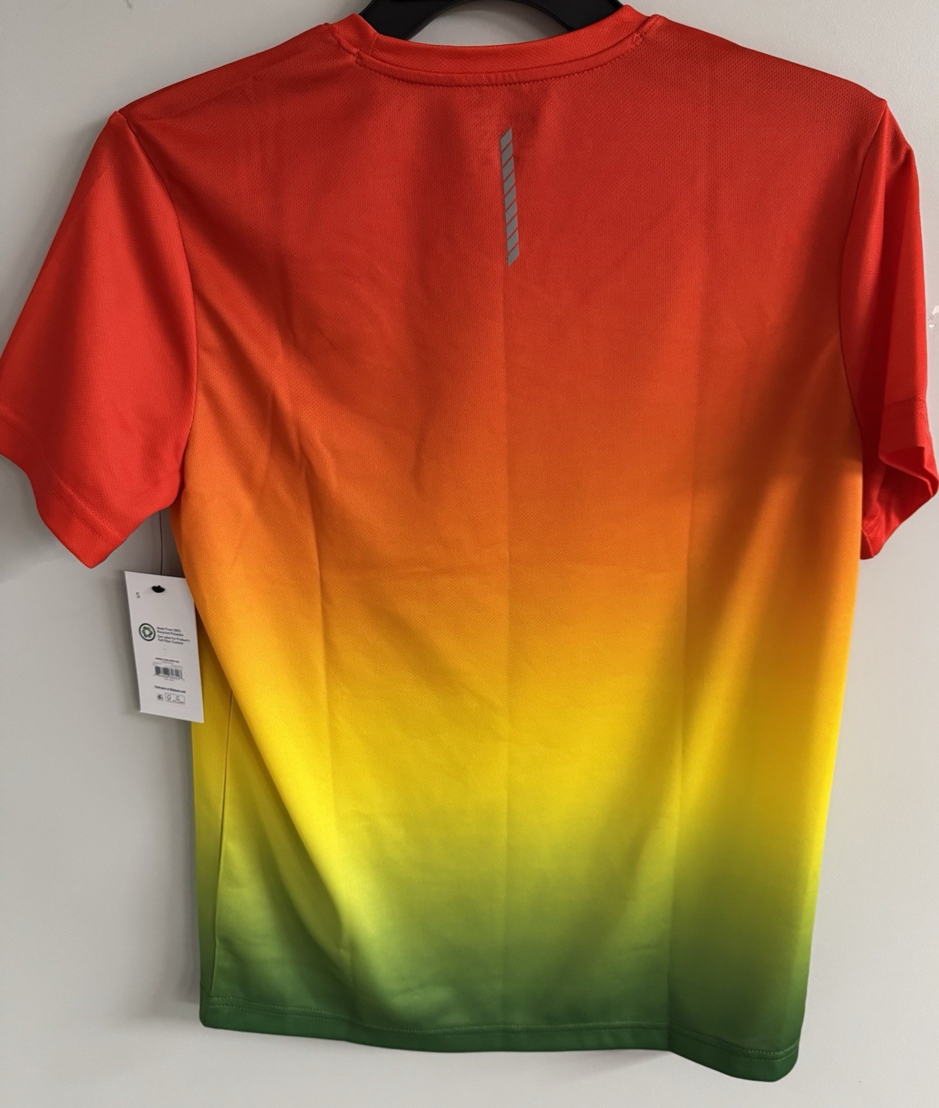Athletic Works Men's Small Short Sleeve Workout Shirt Orange Yellow Green gallery