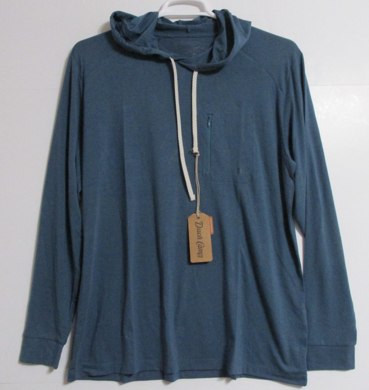 Men's Duck Camp Lightweight Bamboo UPF20 Sun Hoodie Channel Blue Size Large gallery