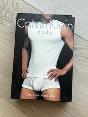 NEW Vintage Calvin Klein Body Crew Neck Muscle Shirt Heather Gray M underwear