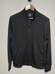Prana breathe Black Pullover 1/4 zip front pockets shirt Size Medium