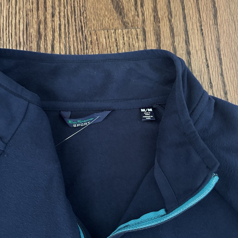 Ben Sherman Sport Men's Golf 1/4 Zip Microfleece Pullover Mock Neck M Navy NWT gallery
