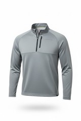 HAWKE & CO Mens Large Gray Quarter Zip Performance Pullover Long Sleeve