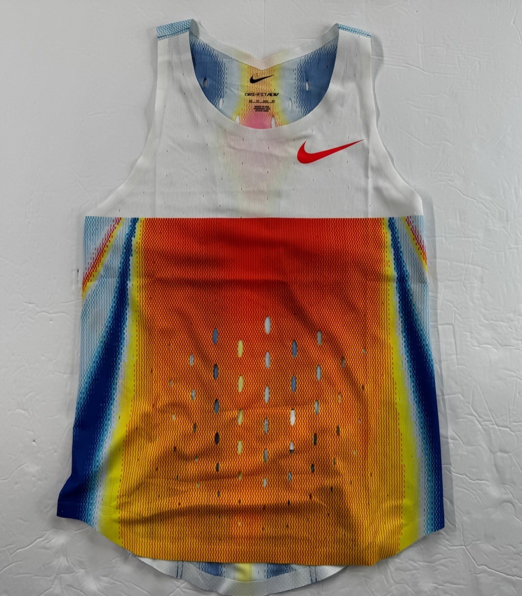 Men’s Sz XS Nike Pro Elite Team Singlet White Blue Orange Made In USA FZ6865-731 gallery