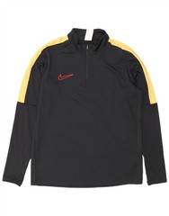 Nike Mens Dri Fit Zip Neck Pullover Tracksuit Top Large Black Colourblock DK15