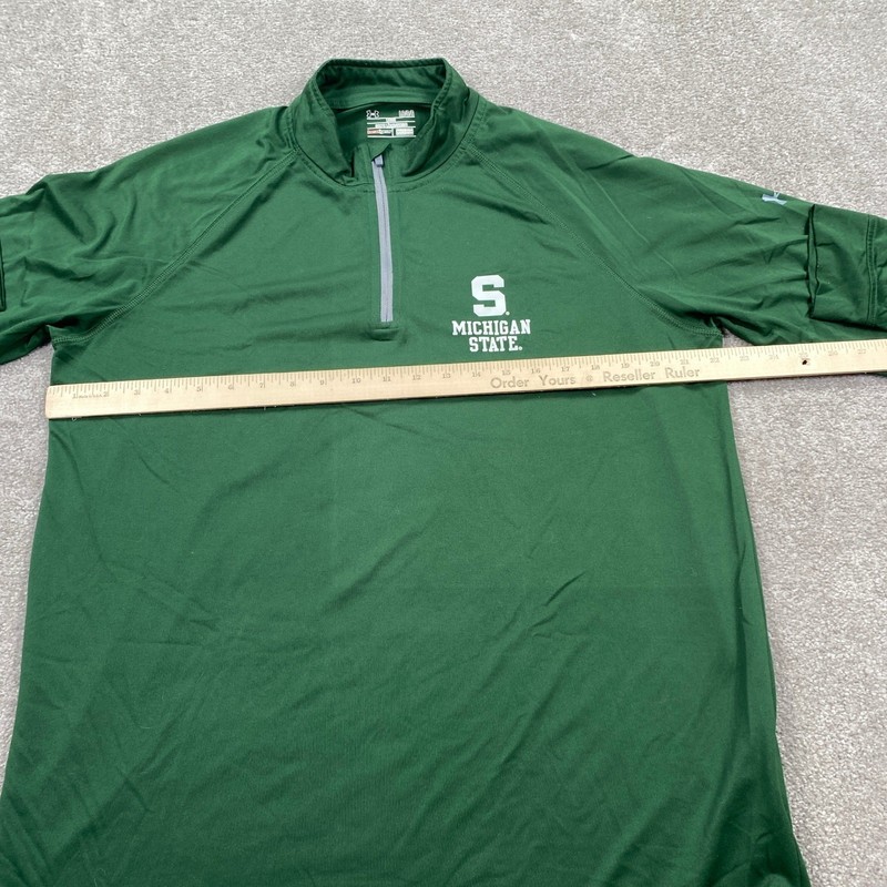 Under Armour Michigan State Spartans Green Pullover Long Sleeve Shirt Mens LG gallery