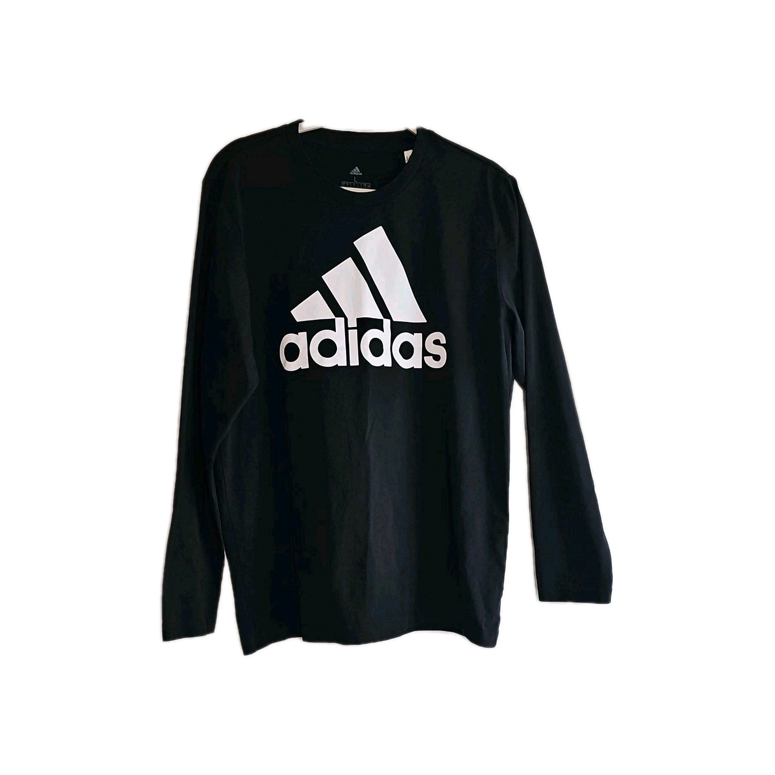 Adidas Amplifier Long Sleeve T-Shirt Men's Large Black 3-Stripes Logo New Tags gallery
