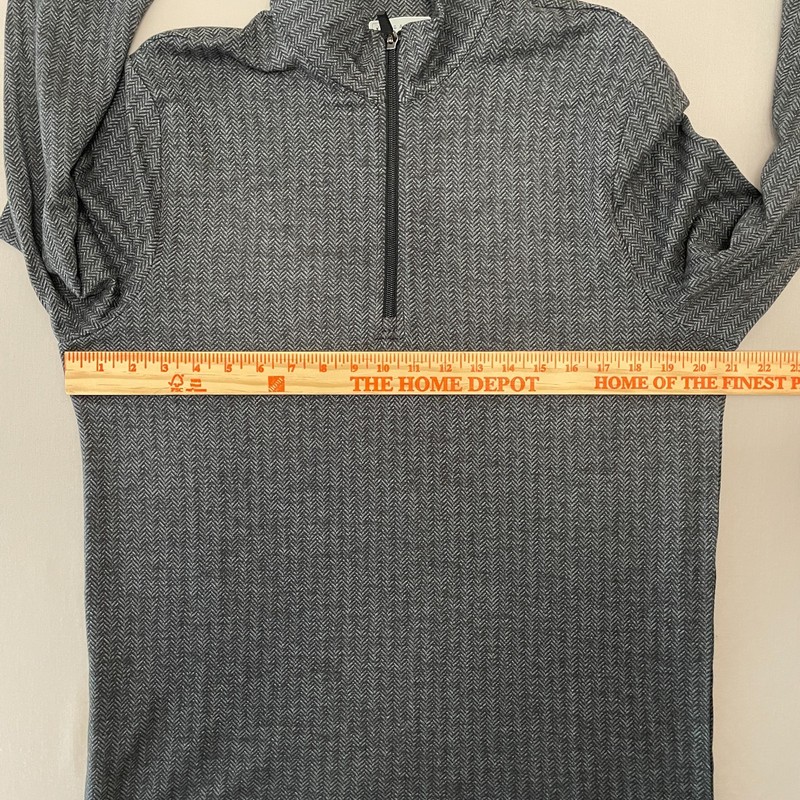 PGA Tour Men's Small Long Sleeve Quarter Zip Pullover Gray Herringbone Golf NWT gallery