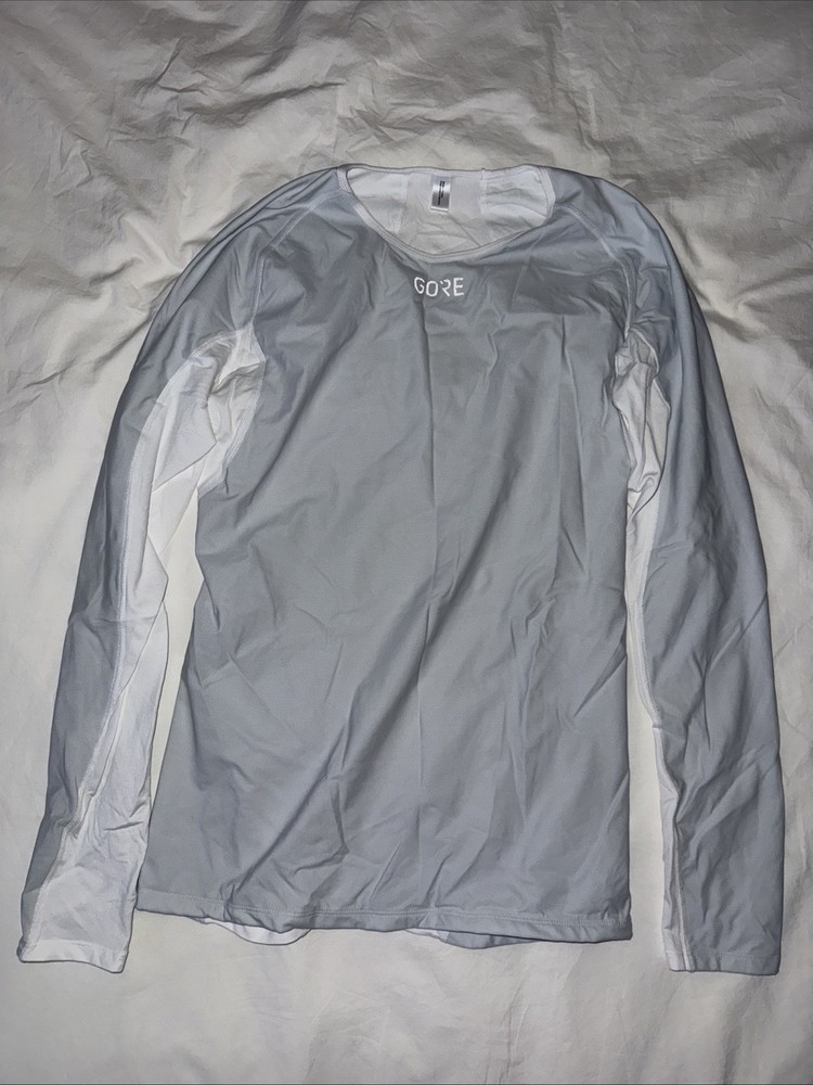 GOREWEAR WINDSTOPPER® BASE LAYER THERMO LONG SLEEVE SHIRT MENS Grey/White - S