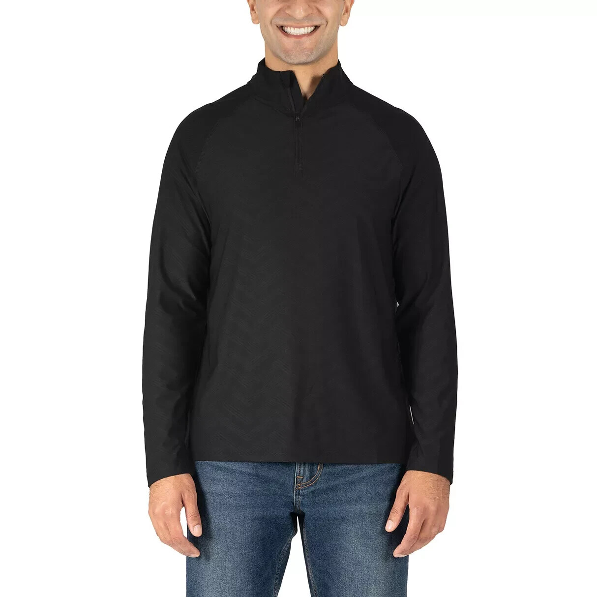 Gerry Men's Active Quarter Zip Regular Fit Top, Black, Size M gallery