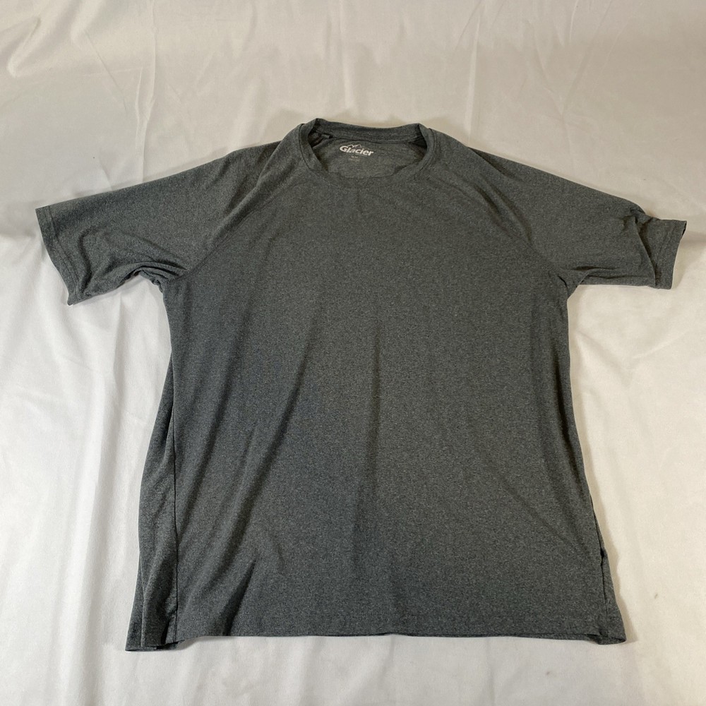 Glacier Performance Men's Shirt Size Medium Gray Short Sleeve Running Polyester
