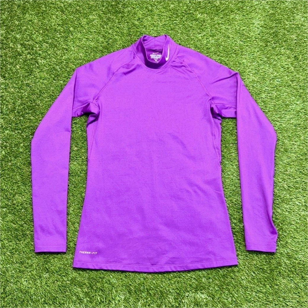 Nik Pro Combat Dri Fit Long Sleeve Compression Shirt Size Large Purple Athletic gallery