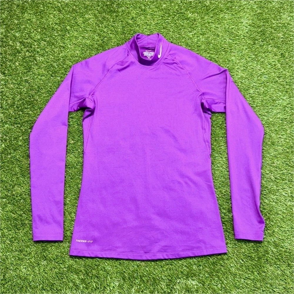 Nik Pro Combat Dri Fit Long Sleeve Compression Shirt Size Large Purple Athletic