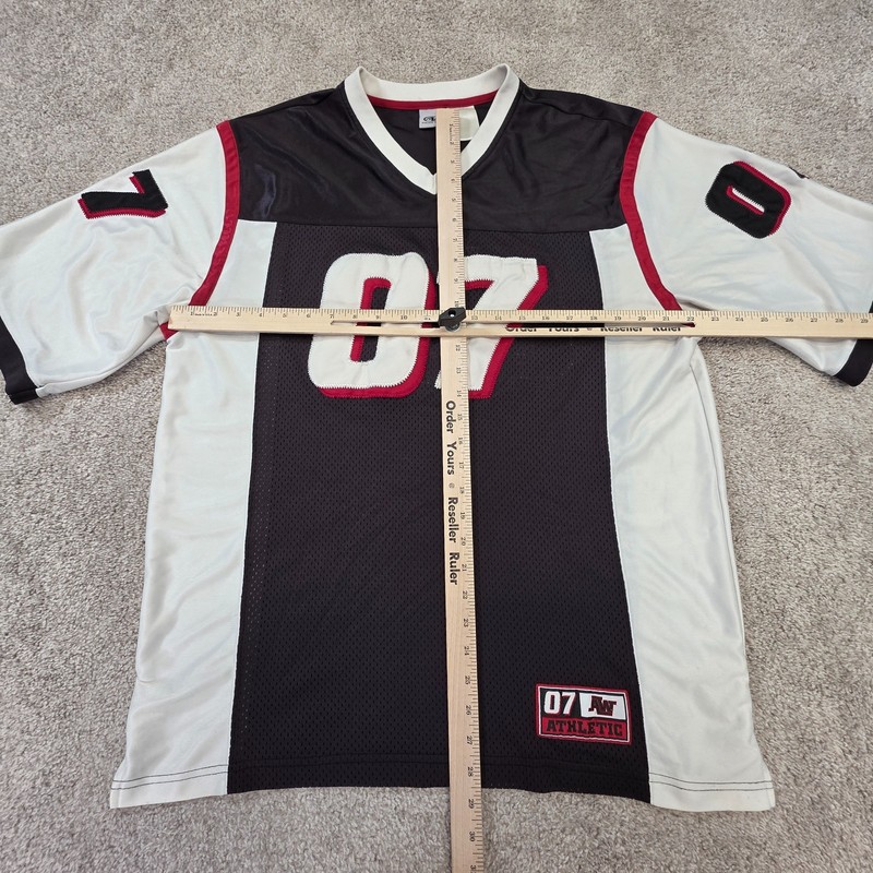 Vintage Y2K Athletic Works #07 White Jersey Active Top Football Mens Large gallery