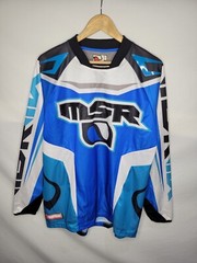 MSR Motocross Racing Jersey Men’s Size Medium Blue White Long Sleeve