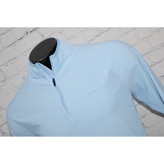 Ben Sherman Sport Golf Pullover Shirt Mens Medium Light Blue 1/4 Zip Mock Neck
