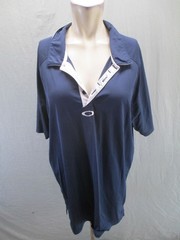 Oakley Size XL Mens Blue Short Sleeve Buttons Collared Athletic Sport Polo 793