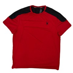 Men’s Spyder Active Pro Web Athletic Fit Short Sleeve Crew Neck Shirt Red Large