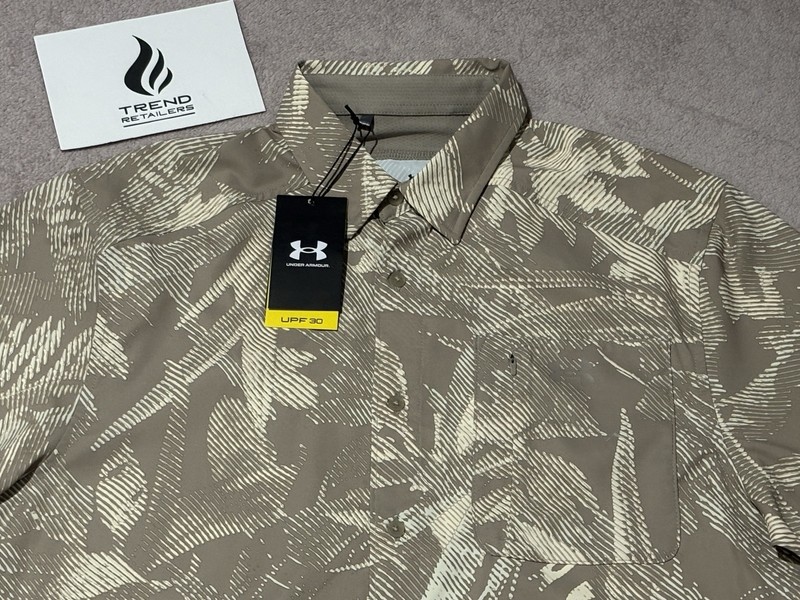Under Armour Dockside Drift Tide Shirt UPF 30 All Over Print Men's L 1376577-205 gallery