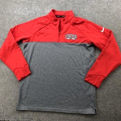 Nike Pullover Mens Medium Red Gray 1/4 Zip Union University Bulldogs Golf