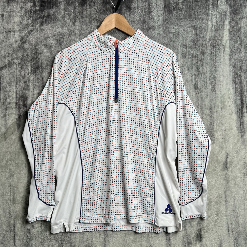 Peter Millar 1/4 Zip Pullover Mens XL Diamonds Golf Athleisure 50 UPF Sun Shirt