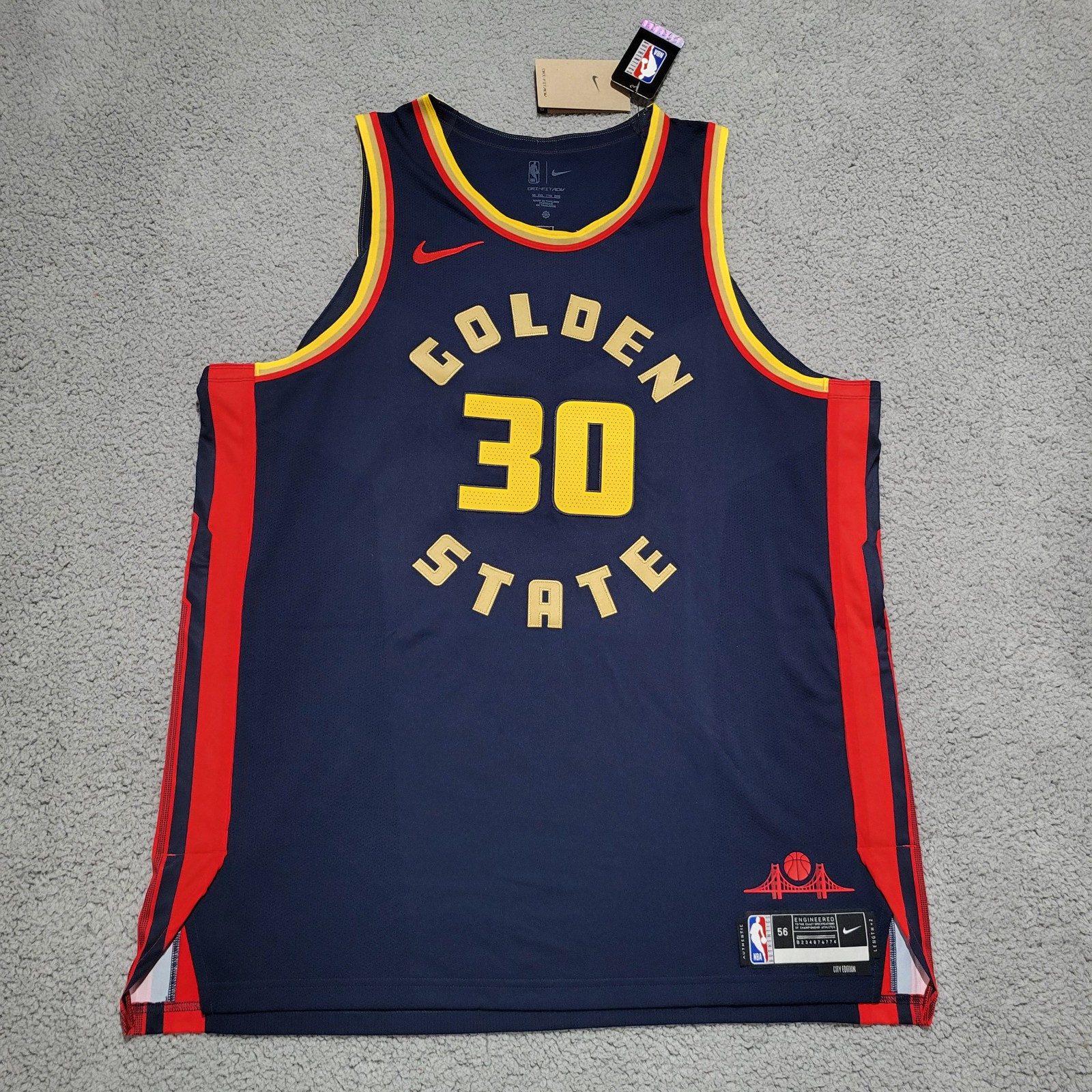 Nike Stephen Curry GSW ADV Authentic City Edition Jersey Size 56 Men FQ4465-419 gallery