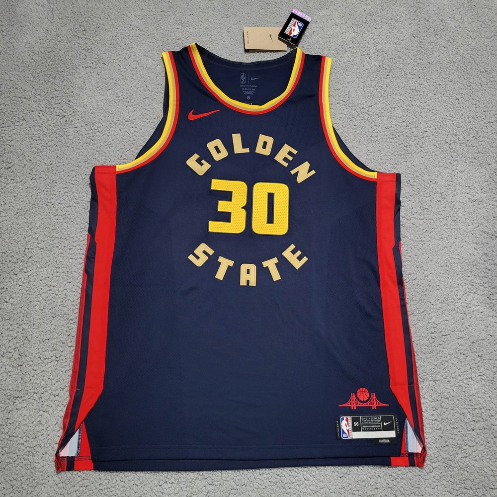 Nike Stephen Curry GSW ADV Authentic City Edition Jersey Size 56 Men FQ4465-419