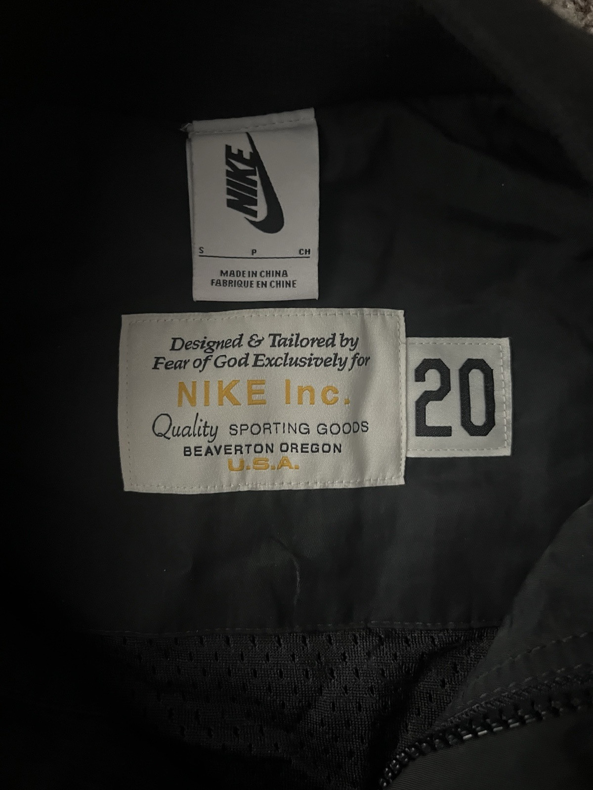 Nike x Fear Of God NBA Warm Up Jacket Black Mens Size S CU4686 010 Pre Owned gallery