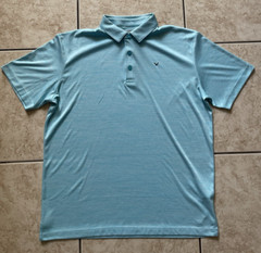 Callaway Men’s Opti Dri Short Sleeve Golf Polo Shirt Large Active Blue Ball Top