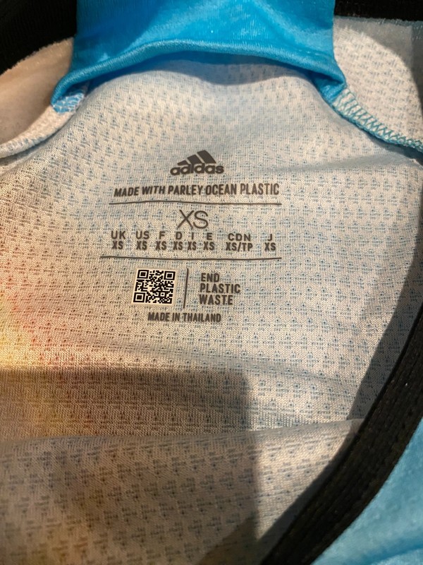 ADIDAS MEN SHIRT XS Extra Small HT3528 White Bright Cyan multi Tennis WC Tee gallery
