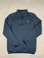 PING Sensorwarm 1/4 Zip Pullover Mens Small Blue Grid Knit BMW Logo Golf