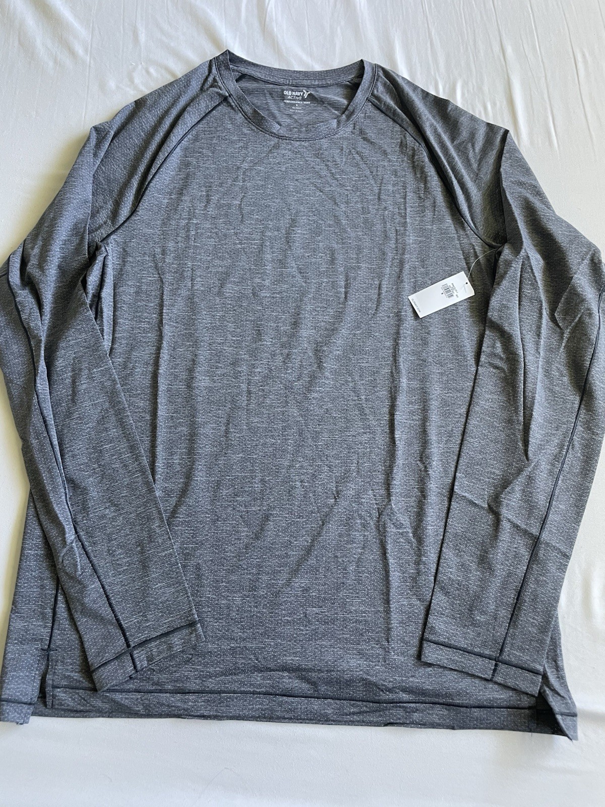 Old Navy Active Performance Vent Men's Heather Gray Long Sleeve Crew Tee S gallery