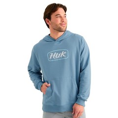 Huk Edisto Script Terry Hoodie Men’s Sweatshirt, Blue Shadow, X-Large