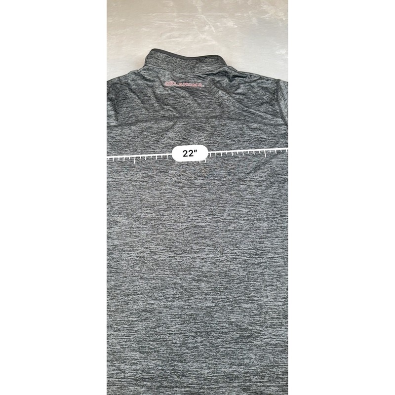 Oklahoma Sooners Colosseum Pullover Gray Red Quarter Zip Men's Size L gallery