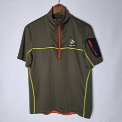 RLX Ralph Lauren Shirt Mens Medium Brown 1/2 Zip Pullover Short Sleeve *Faded*