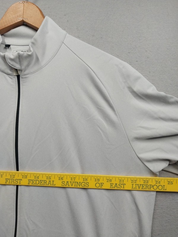 ADIDAS GOLF CLIMALITE Shirt Mens Large Gray Long Sleeve Full Zip Zip Pockets gallery