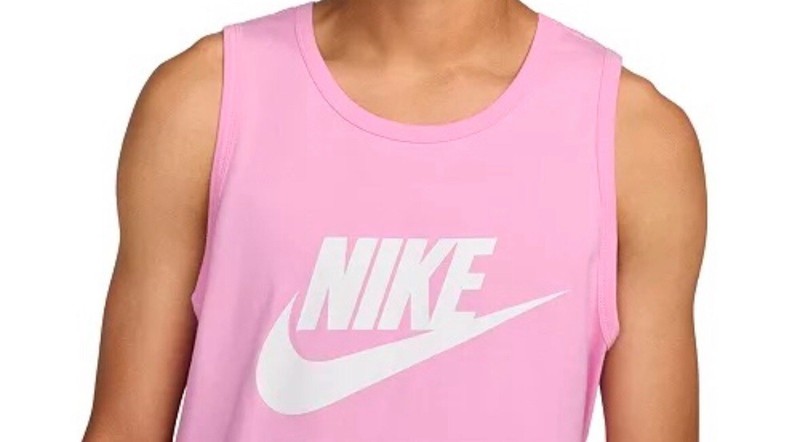 NWT Nike Men's Sportswear Logo Tank Top in pink rose Size Medium gallery
