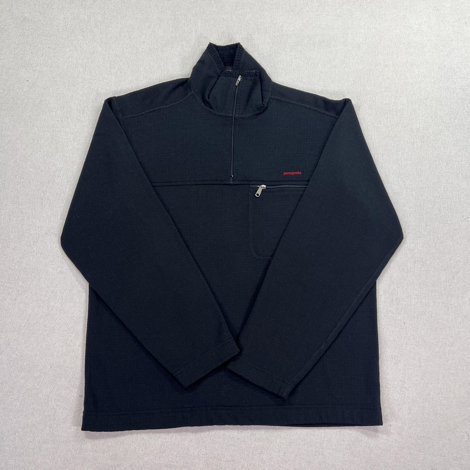 Vintage 90's Patagonia Regulator Fleece Pullover Mens S Black 1/4 Zip Made USA gallery