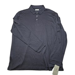 PGA TOUR Long Sleeve Golf Polo Shirt Mens XL Navy Moisture Wicking UPF $70 NEW