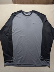 Nike Sphere Dry Running Golf Baseball Gym Gray Black Long Sleeve Shirt Size 2XL