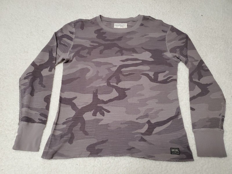 Denim & Supply Ralph Lauren Gray Camoflauge Long Sleeve Thermal Shirt SZ Small gallery