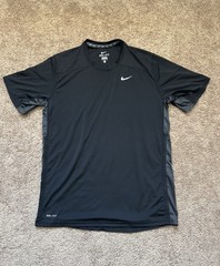 Nike Dri-FIT Men’s XL Black with Gray Sides Crew Neck Moisture Wicking T-Shirt