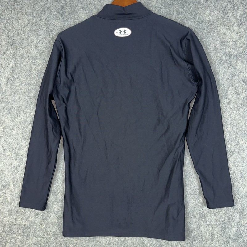 Under armour Shirt Mens XL Black Nylon Compression Shirt Mock Neck Fleece Lined gallery