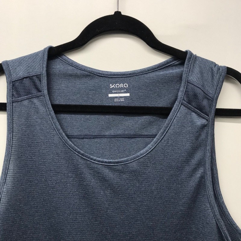 Skora Mens Running Sleeveless Shirt Qwick Dry Lightweight Breathable Blue - L gallery