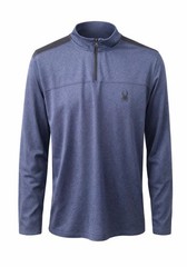 Spyder Mens XL 1/4 Zip Blue Pullover Shirt Fleece Lined Highneck Ski Outdoor