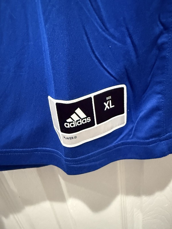 adidas Men’s Basketball Jersey Tank XL Blue/White Mesh Polyester V-Neck 7396A gallery
