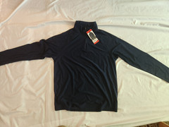 Gerry Men’s Active Quarter Zip Long Sleeve Blue Medium- New
