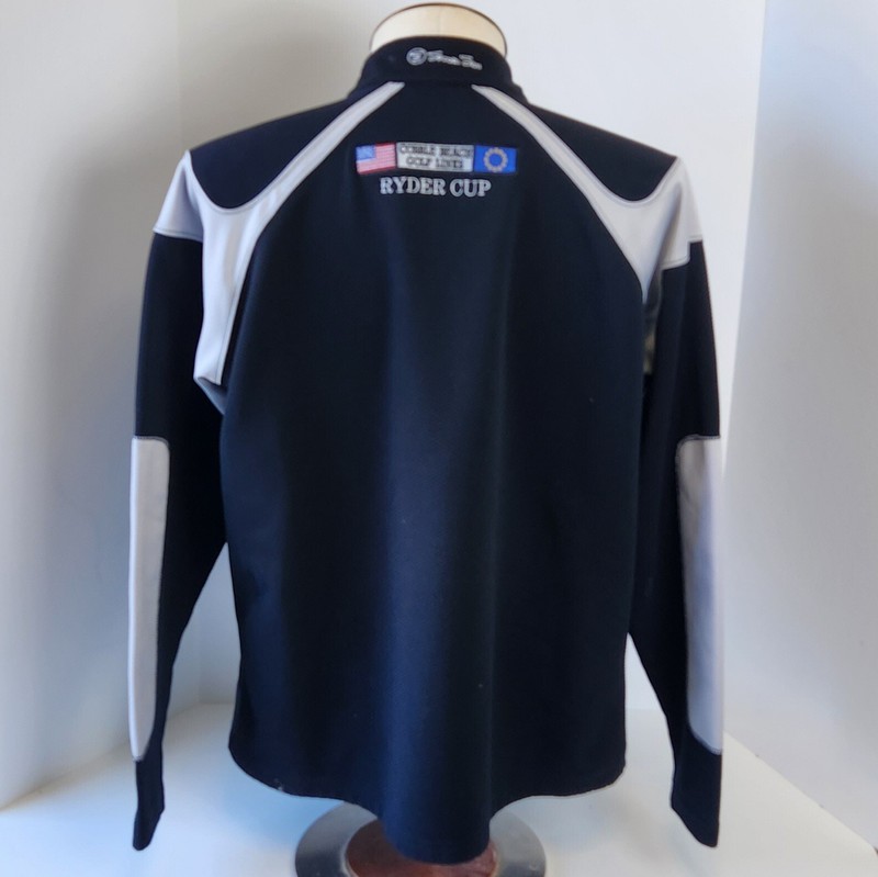 SECOND SKIN Men's Large Ryder Cup Golf Pullover Stretch Long Sleeve 1/4 Zip Blue gallery