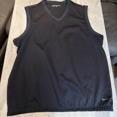 Nike Golf Dri-FIT Mens Black Solid V-Neck Sleeveless Tank Top Logo Size L