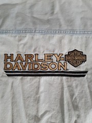 Vintage Harley Davidson XL Mens Denim Long Sleeve Button Up Shirt 👍👈