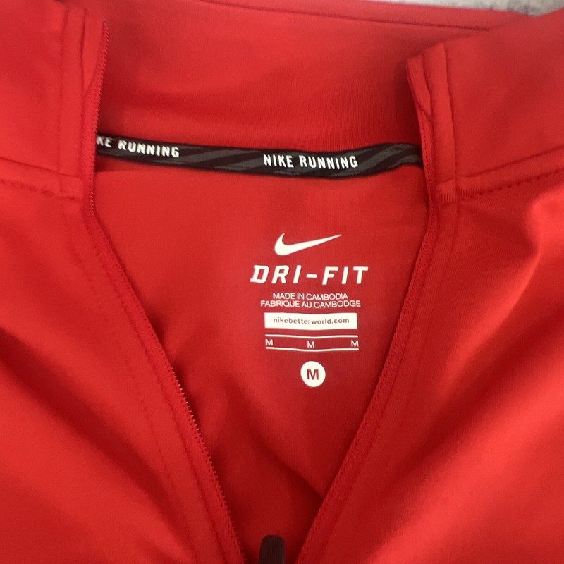 Nike Canada Team Issued 1/2-Zip Running Top Red 854172-611 Men’s Size M Medium gallery